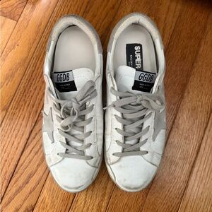 Golden Goose White and Gray Sneakers
